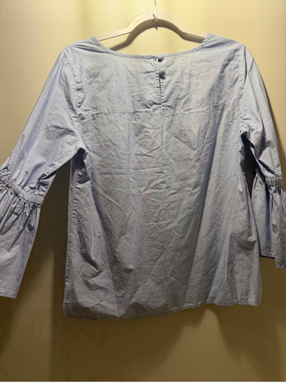 J. Crew Powder Blue Tie-Sleeve Blouse - Picture 6 of 7